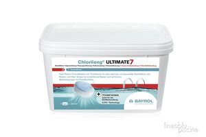 Chlorilong ULTIMATE ist eine Chlortablette zur Desinfektion, zur Verhinderung von Algen, zur Entfernung von Trübungen, zur Verhinderung der Stabilisierung von Chlor durch Kalkstein