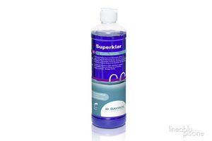 Superklar è un concentrato liquido con effetto trasparenza per la rimozione regolare delle particelle più fini nell'acqua della tua piscina.